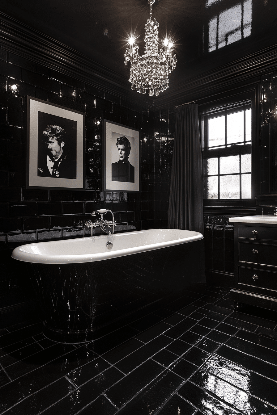 moody vintage bathroom