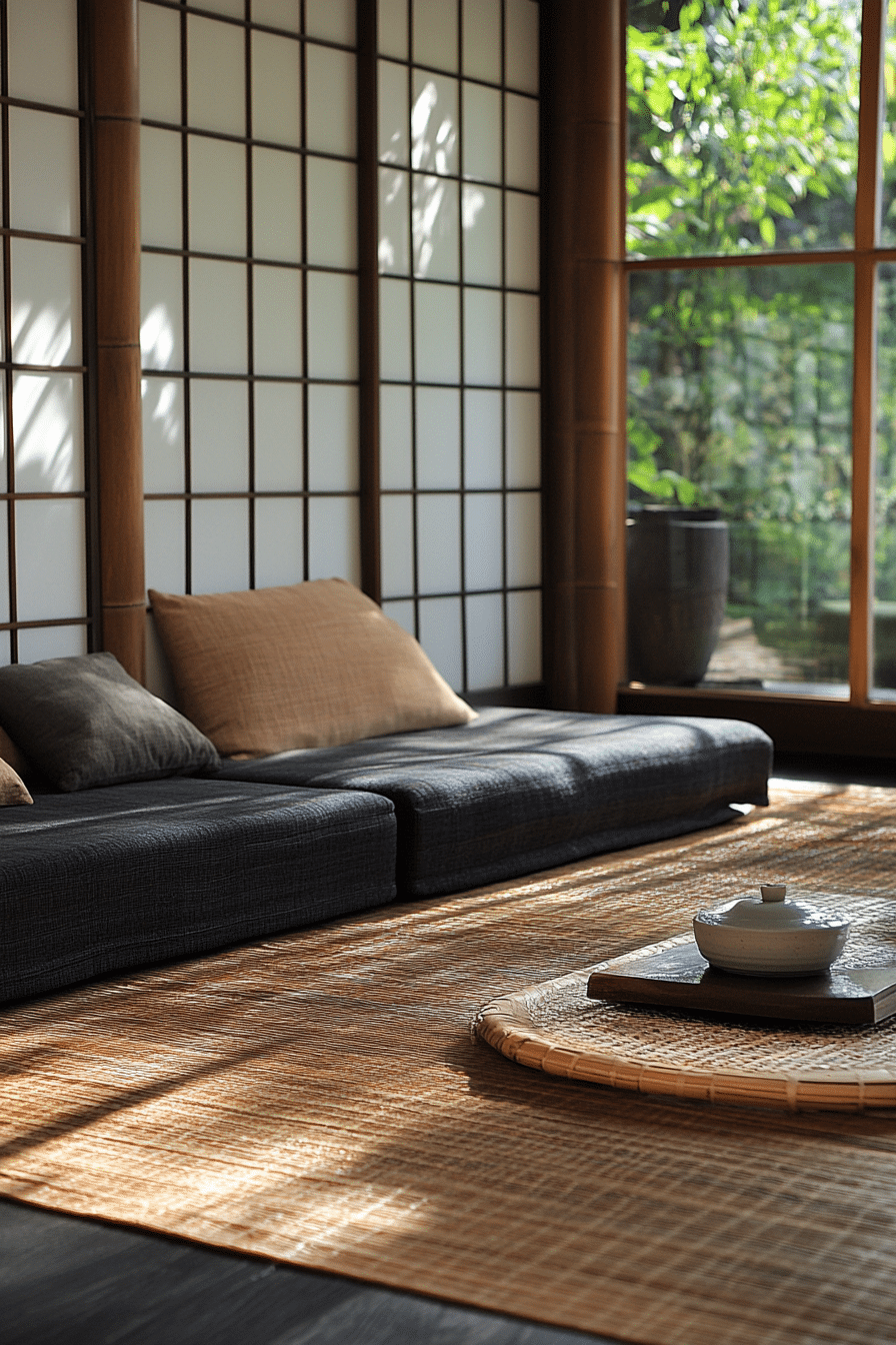 Charcoal sofa living room