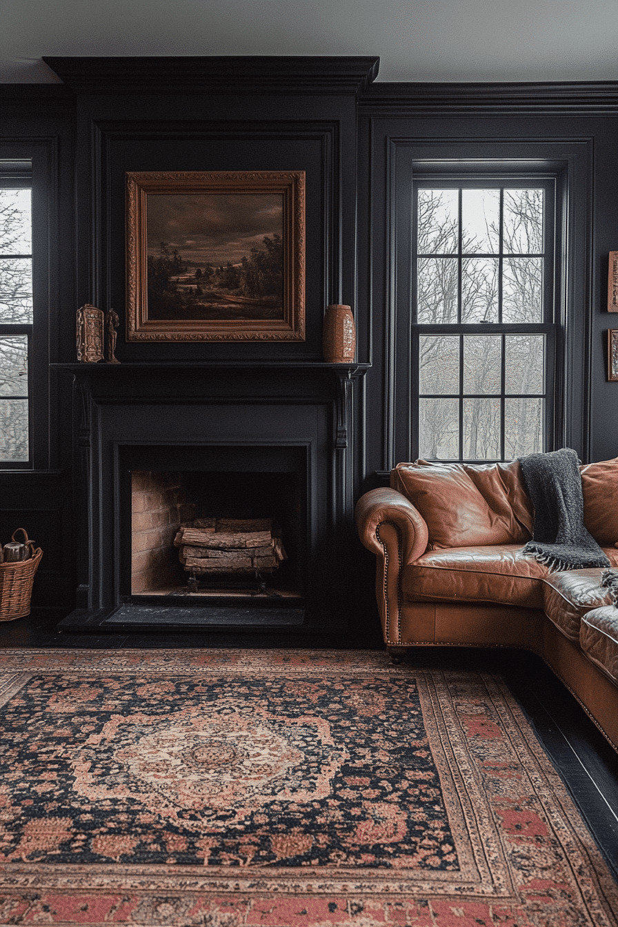moody vintage living room