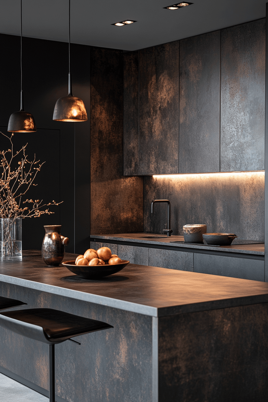 small moody kitchen
