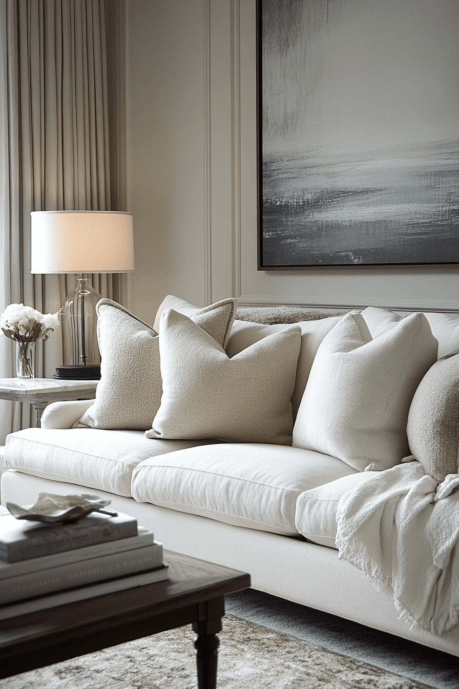 moody neutral living room