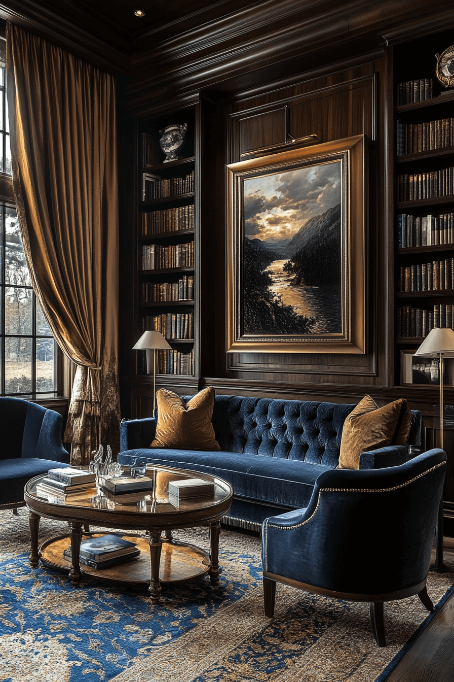 moody vintage living room