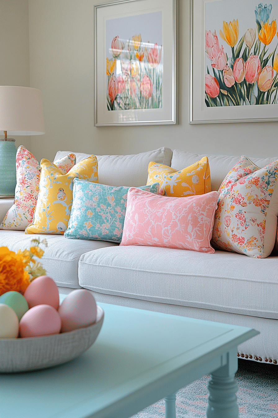 easter living room decor