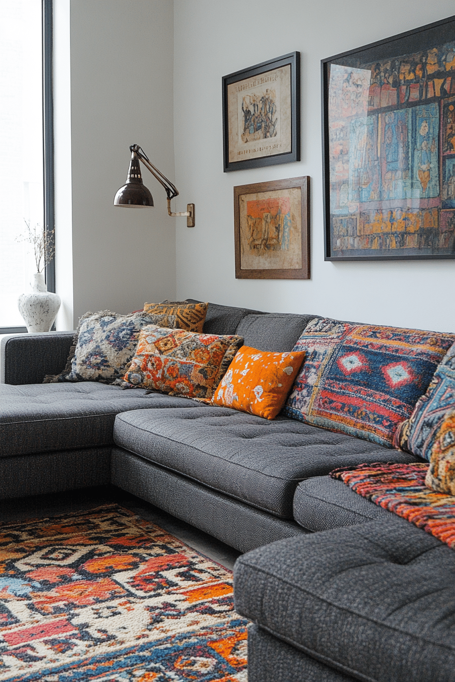 Grey couch aesthetic