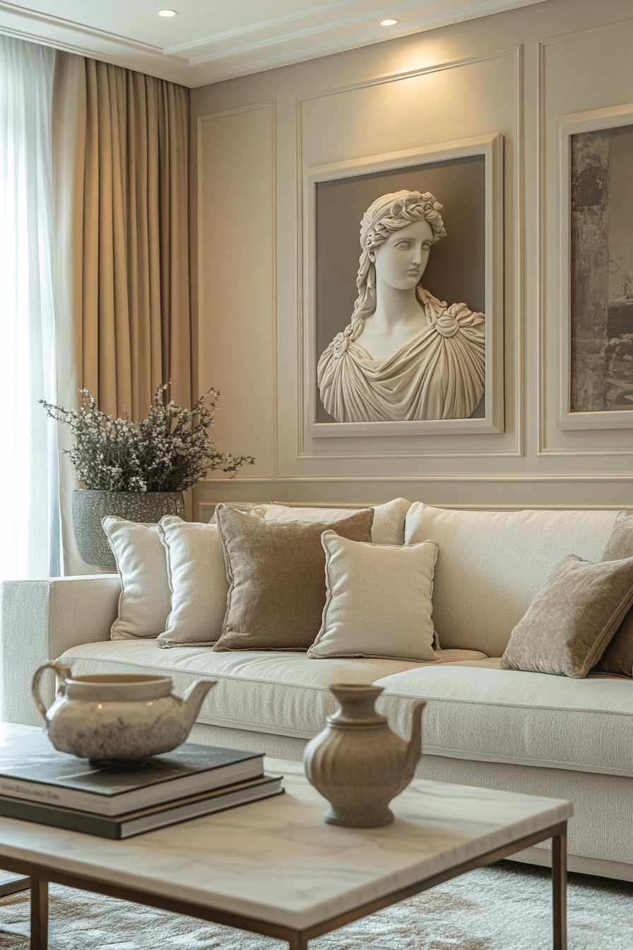 neoclassical interior living rooms
