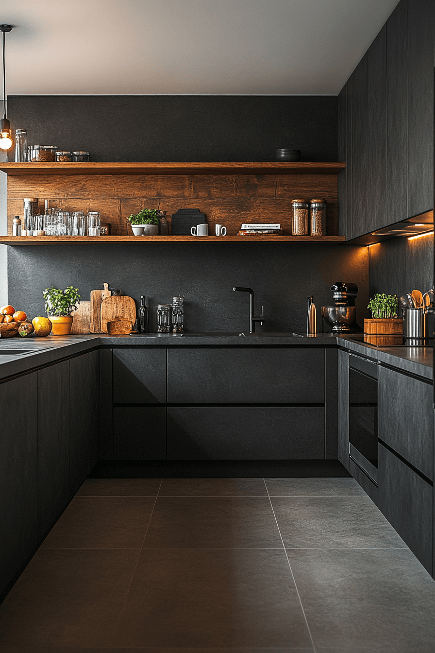 small moody kitchen