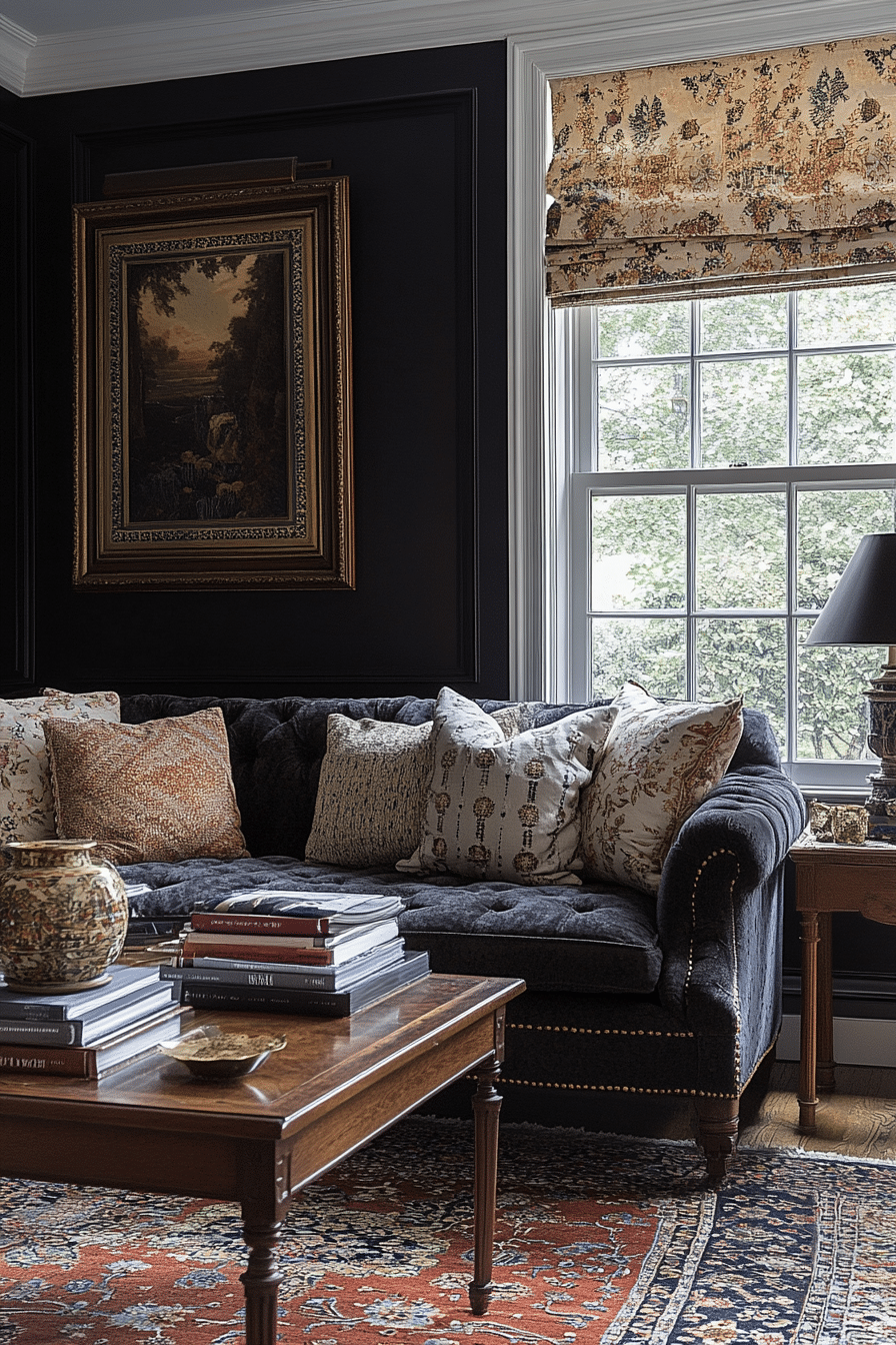 Charcoal sofa living room