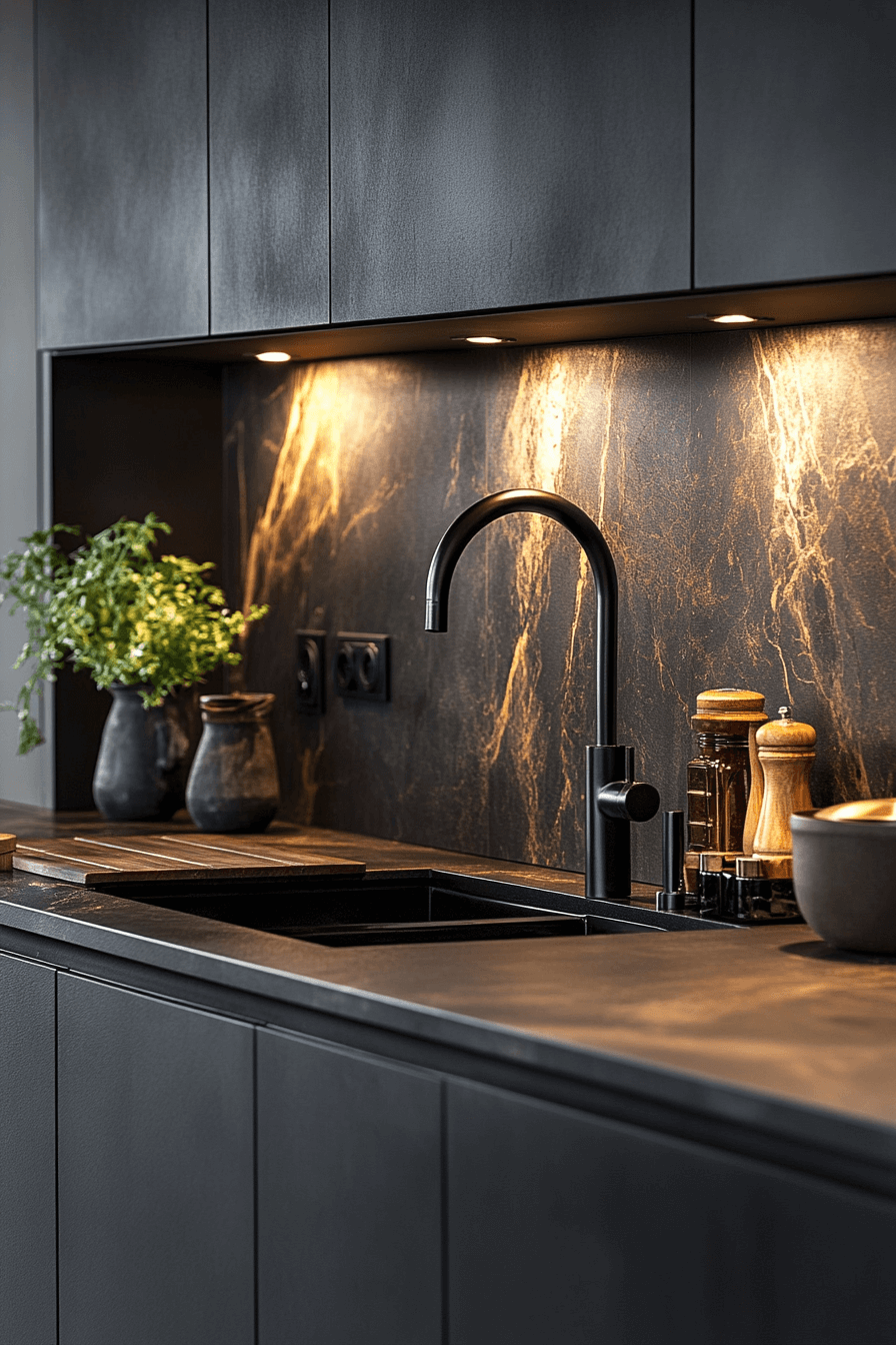 moody kitchen cabinets