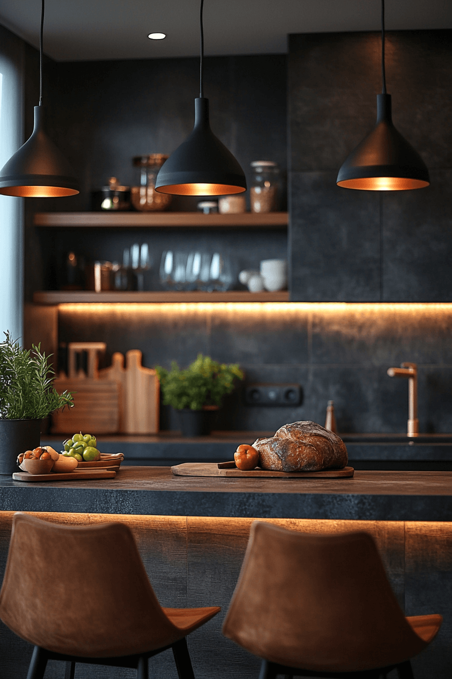 small moody kitchen
