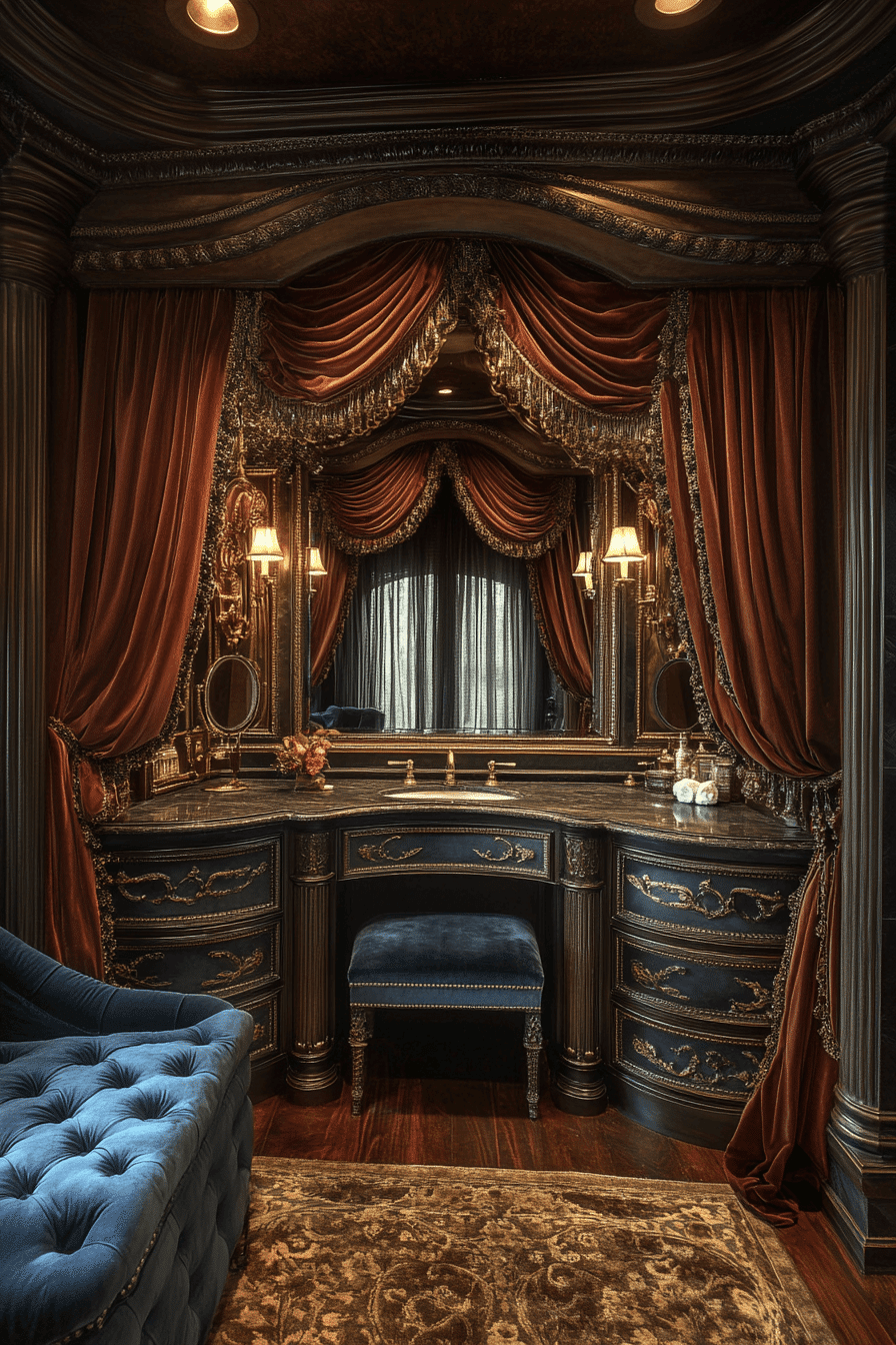 moody vintage bathroom