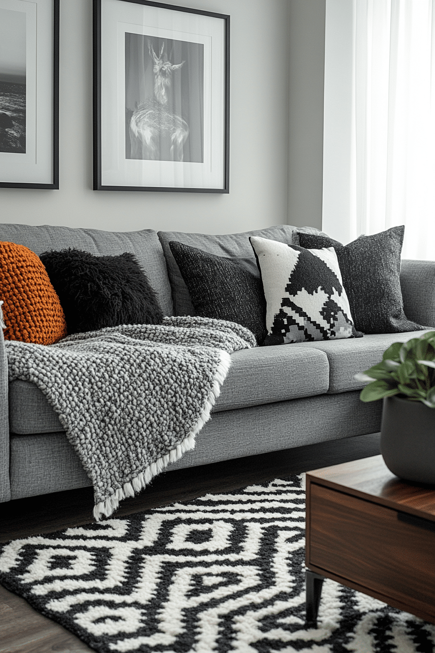 Grey couch aesthetic