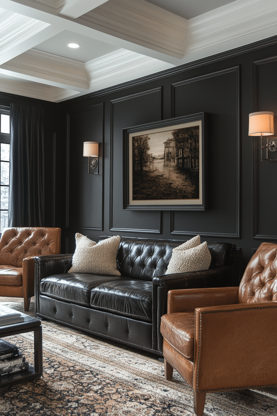 Charcoal sofa living room