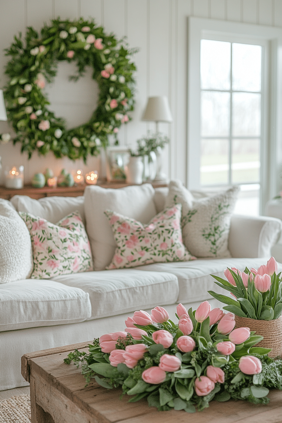easter living room decor