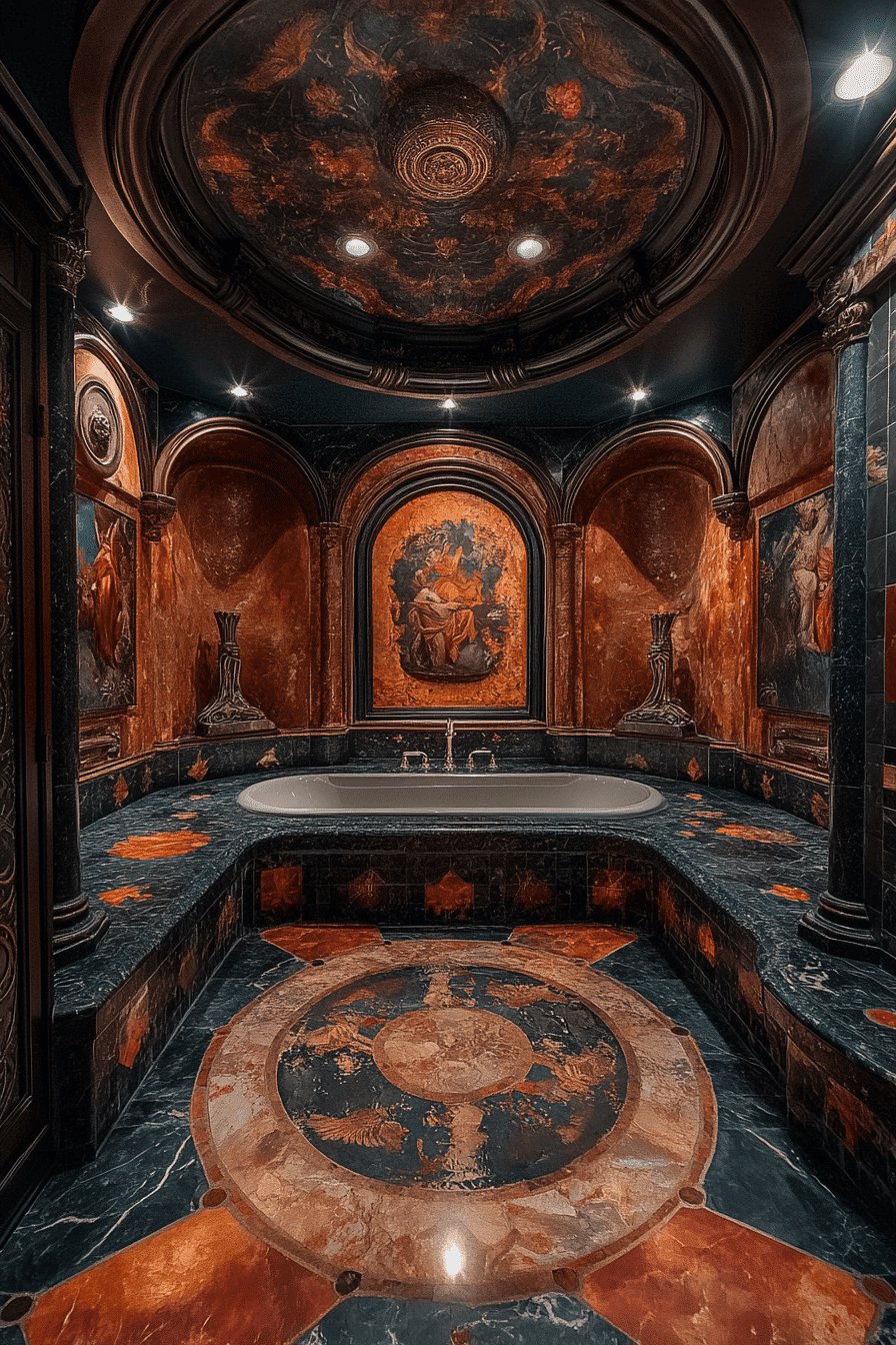 moody vintage bathroom