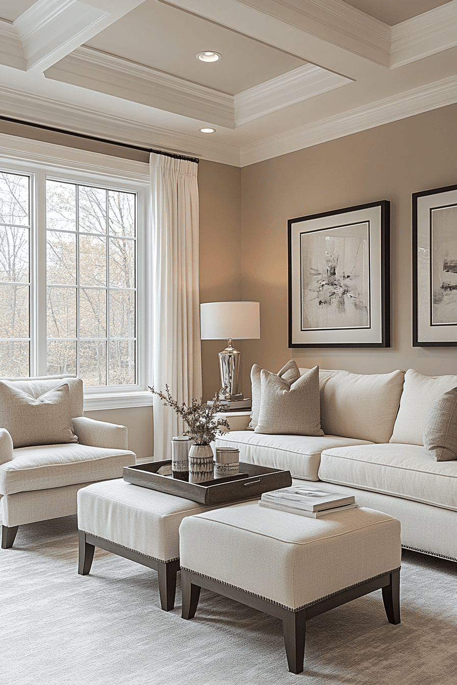 moody neutral living room