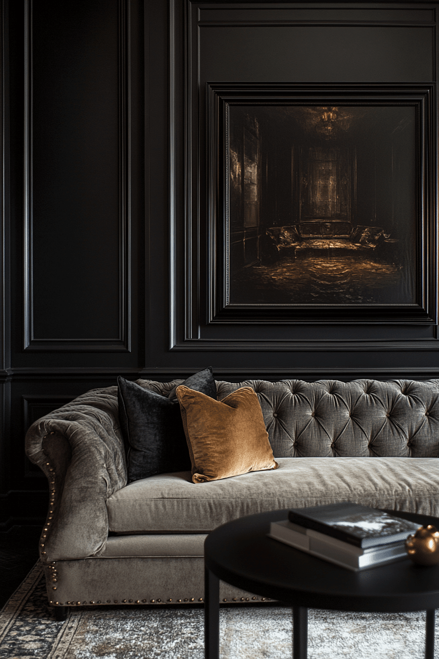 moody neutral living room