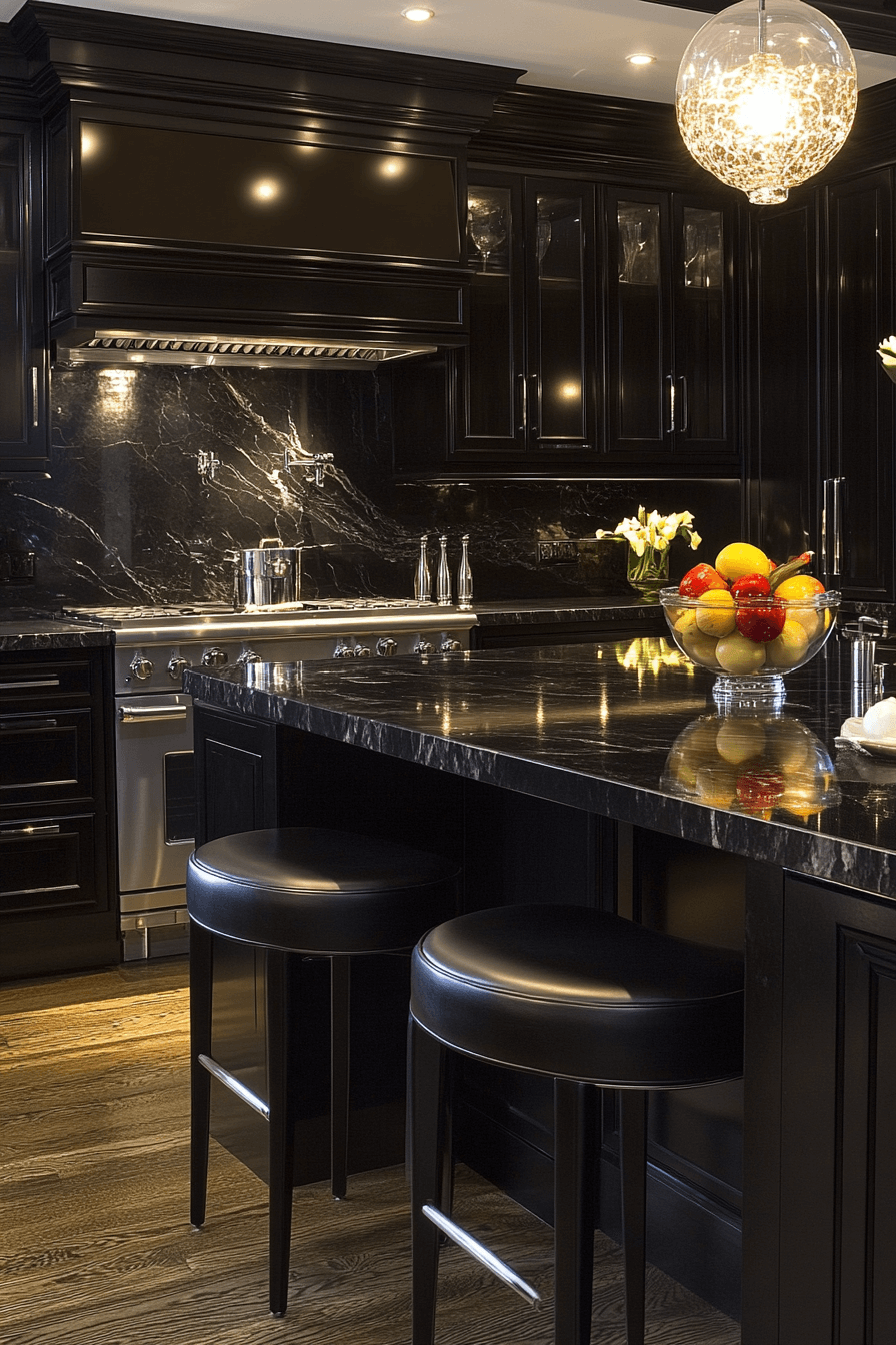 moody kitchen cabinets