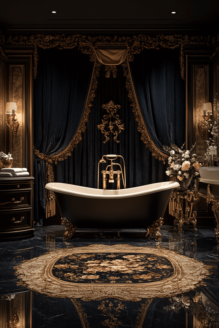 moody vintage bathroom