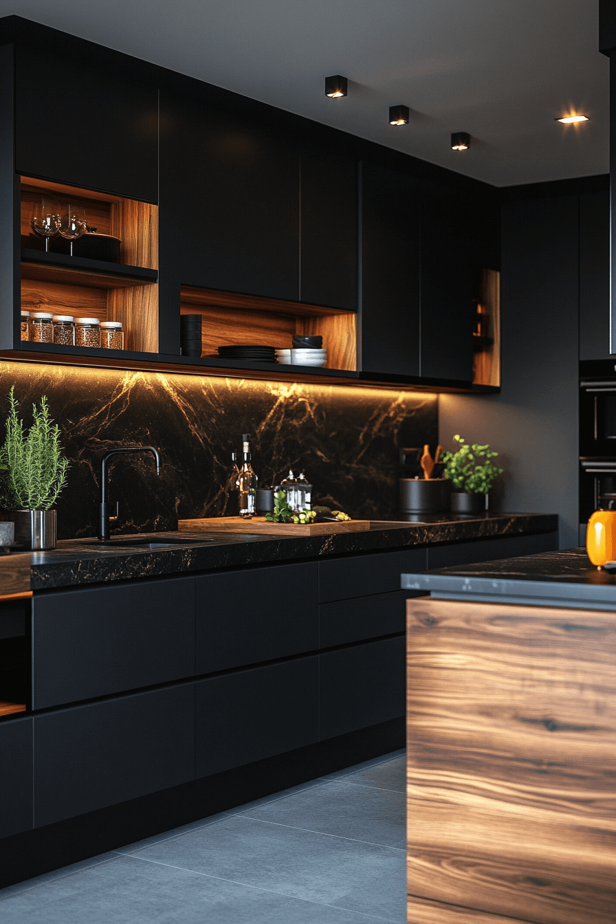 small moody kitchen