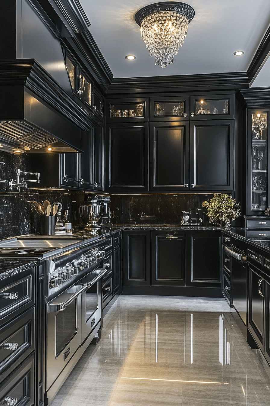 moody kitchen cabinets