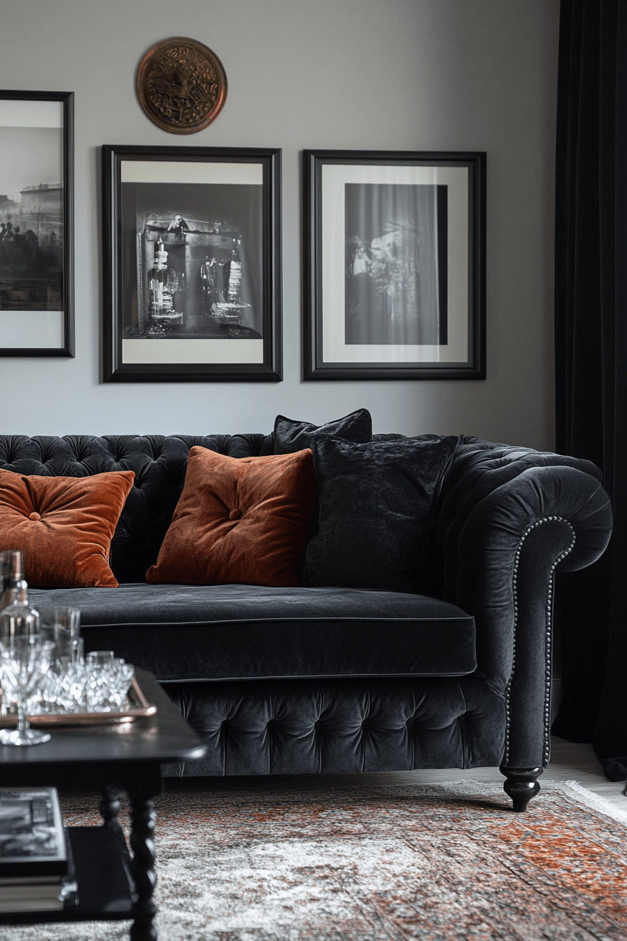 moody vintage living room