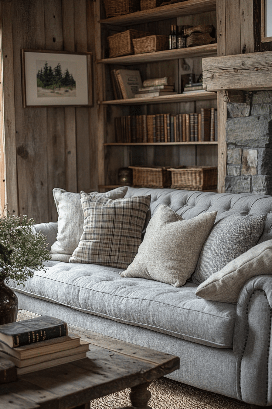 Grey couch aesthetic