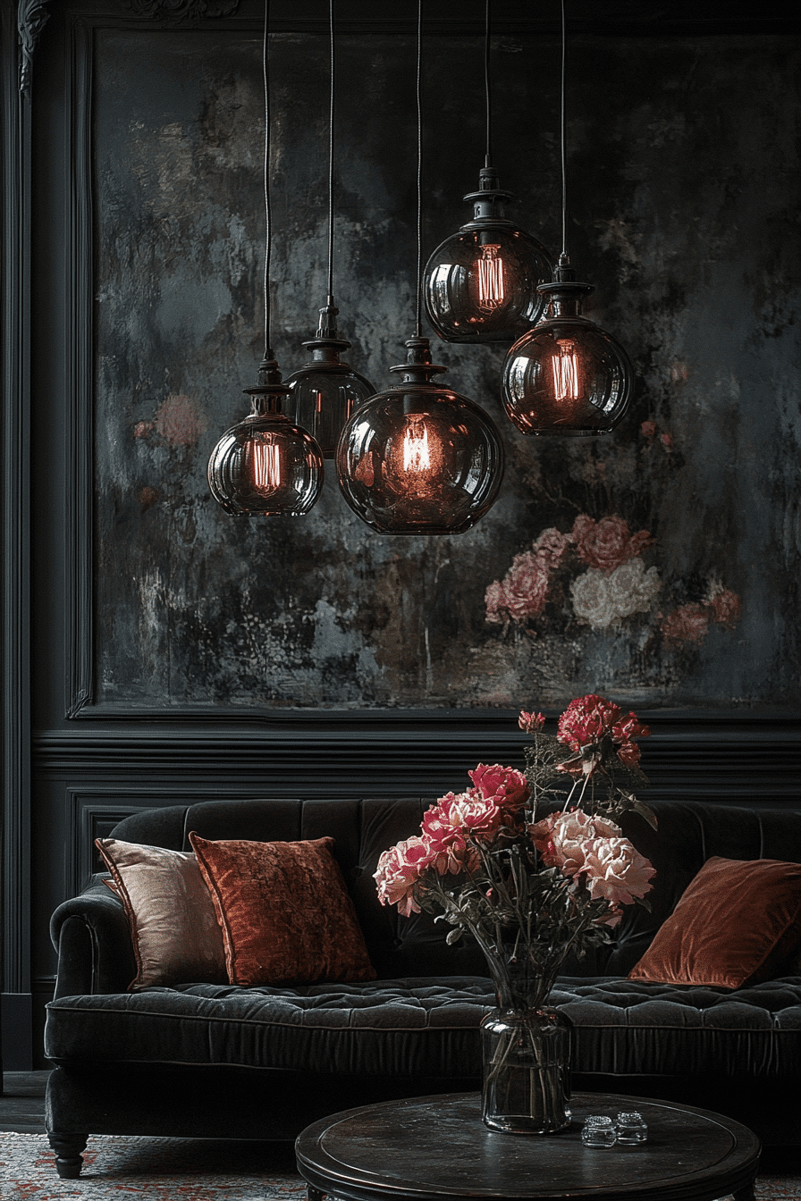moody vintage living room