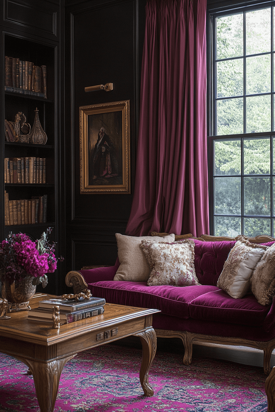 moody vintage living room