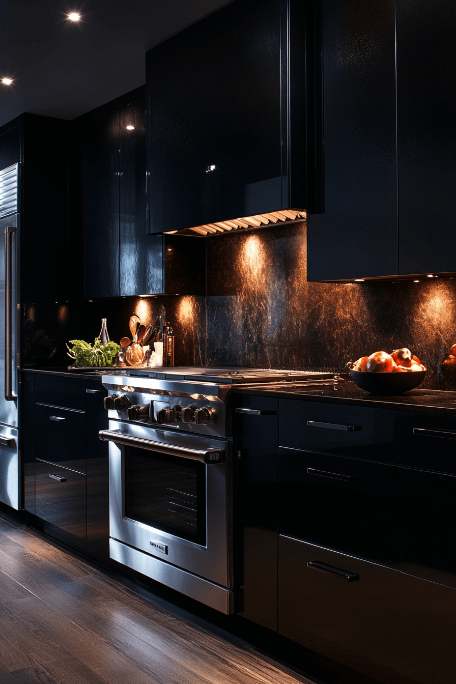 moody kitchen cabinets