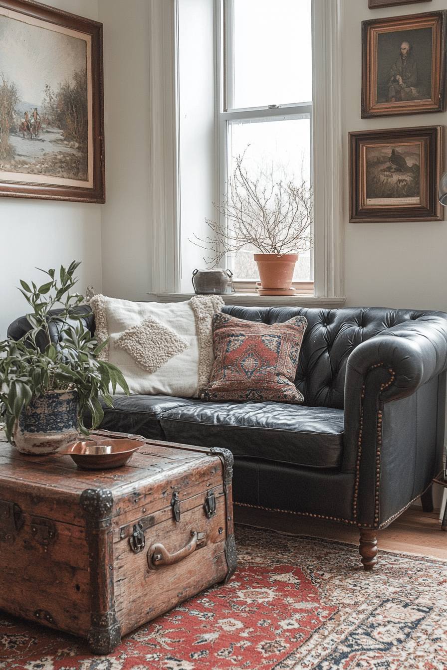 Charcoal sofa living room
