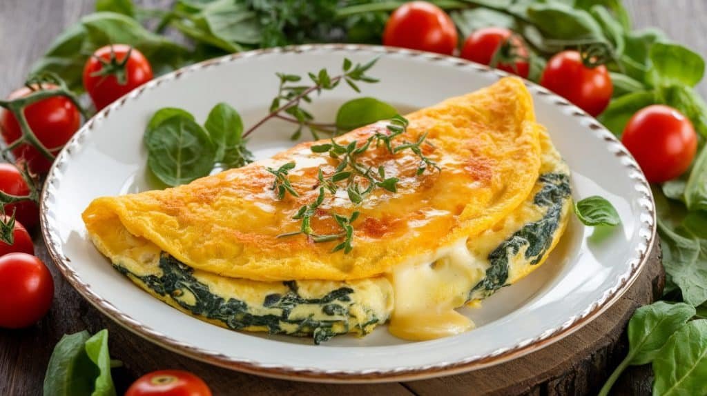 10-Minute Spinach and Cheese Omelette