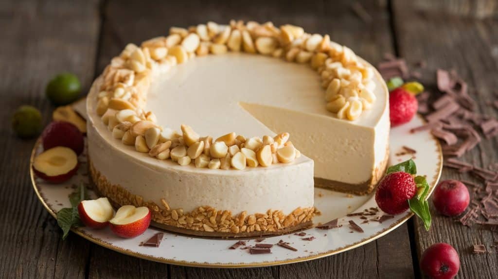 No-Bake White Chocolate Macadamia Cheesecake