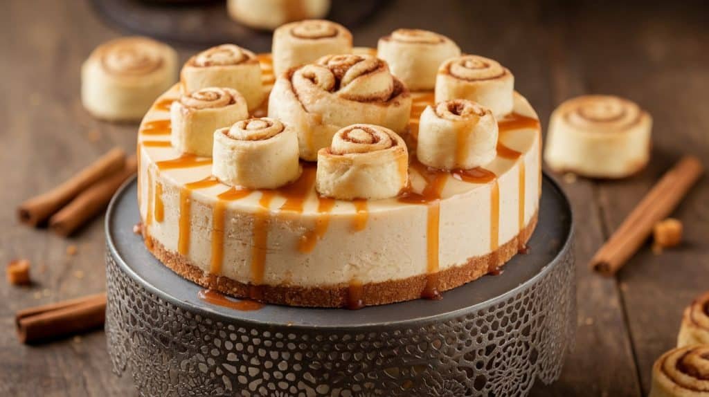 No-Bake Cinnamon Roll Cheesecake