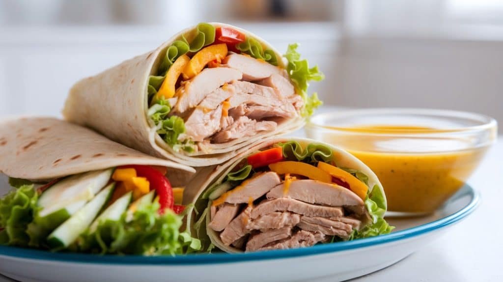 10-Minute Honey Mustard Chicken Wraps