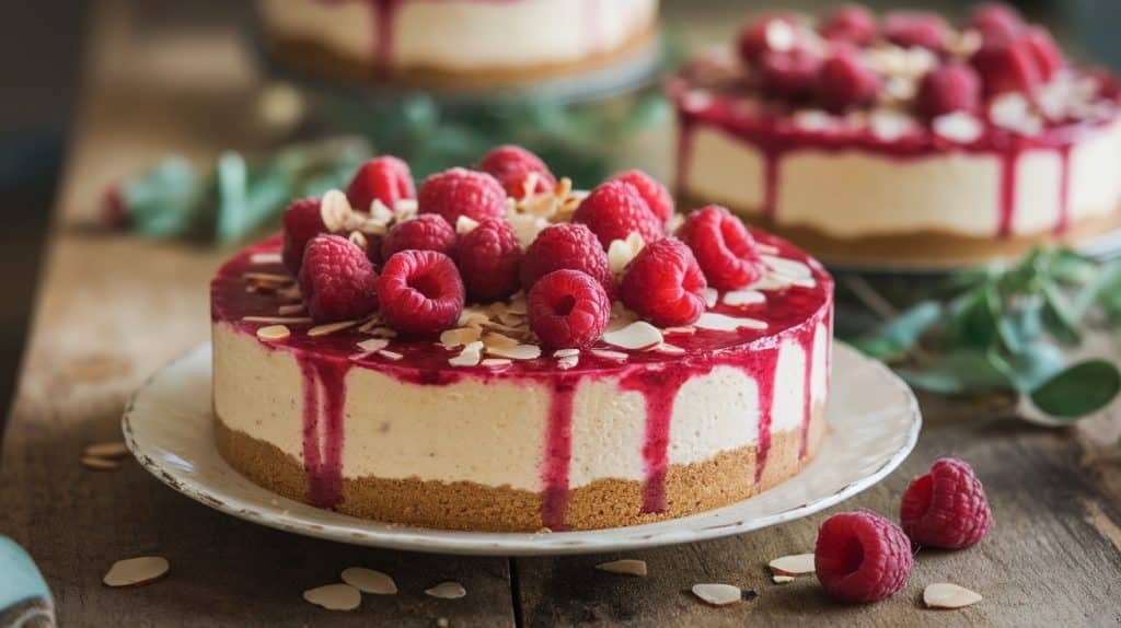 No-Bake Raspberry Almond Cheesecake