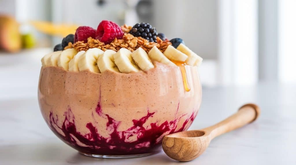 10-Minute Peanut Butter and Jelly Smoothie Bowl