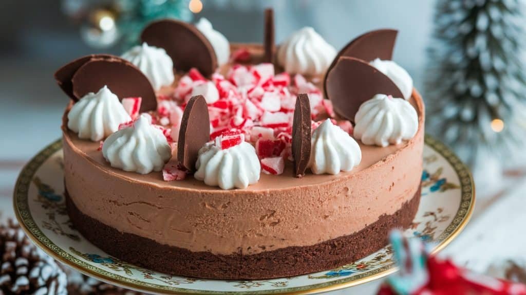 No-Bake Choco-Peppermint Cheesecake