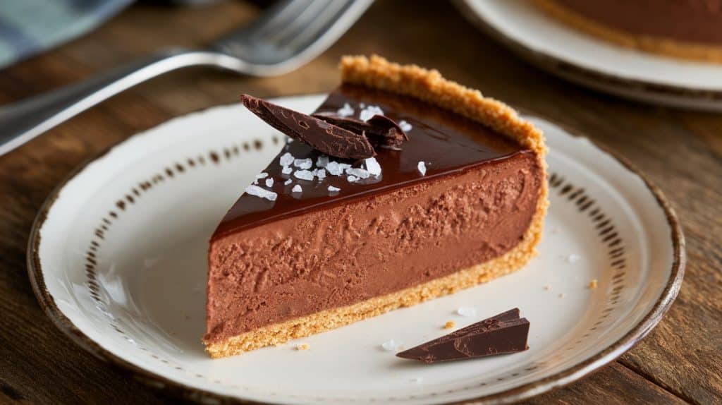 No-Bake Dark Chocolate Sea Salt Cheesecake