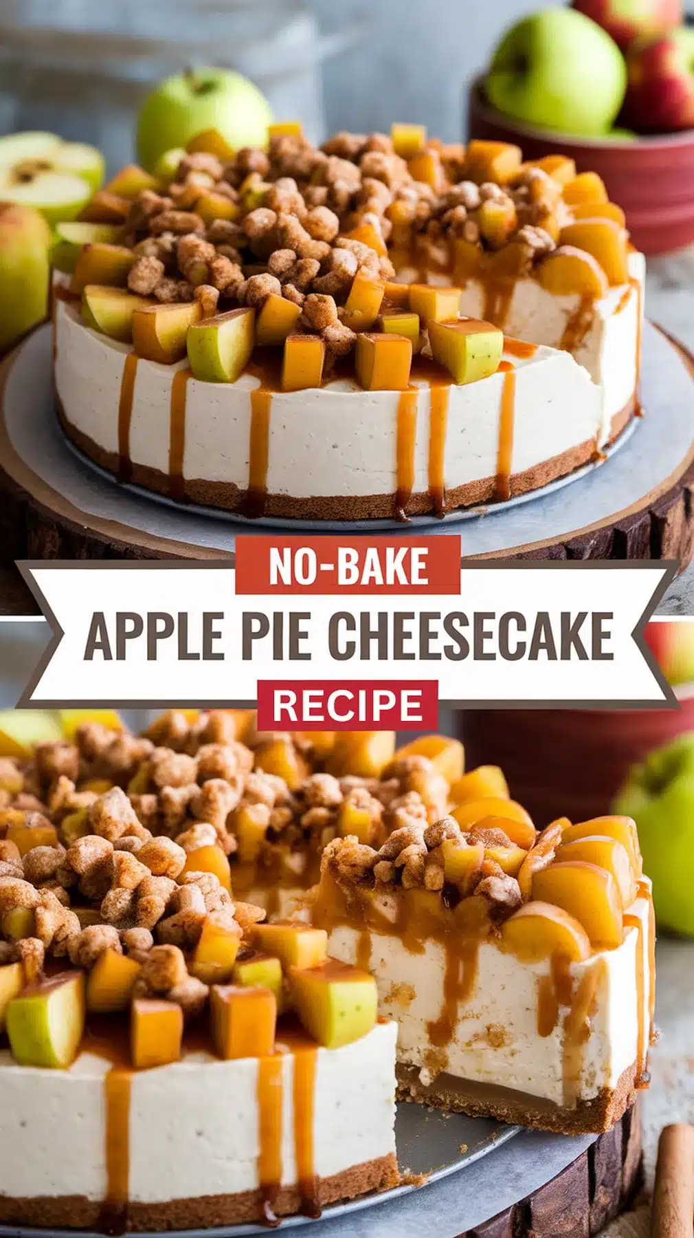 No-Bake Apple Pie Cheesecake