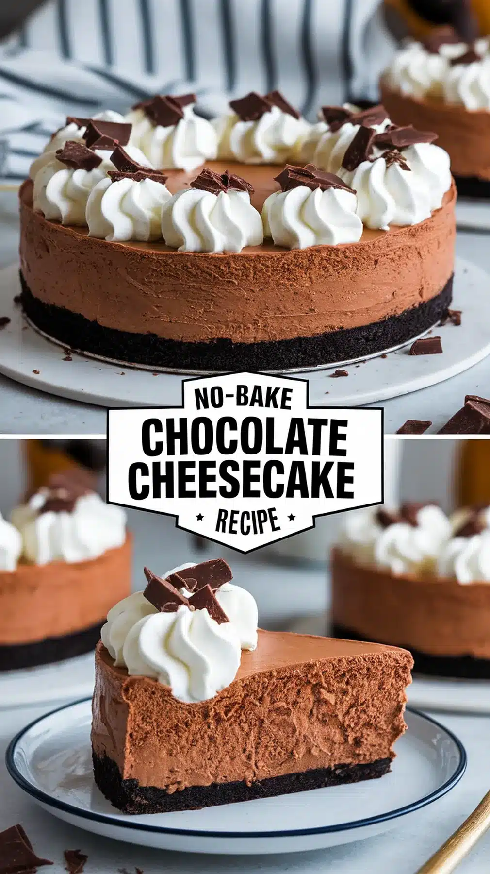 No-Bake Chocolate Cheesecake