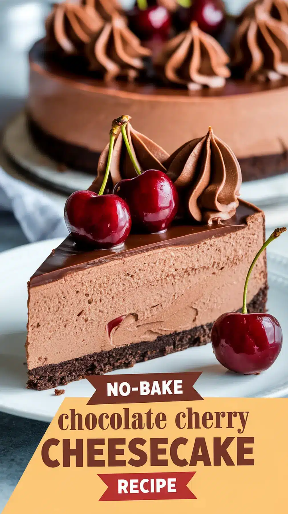 No-Bake Chocolate Cherry Cheesecake
