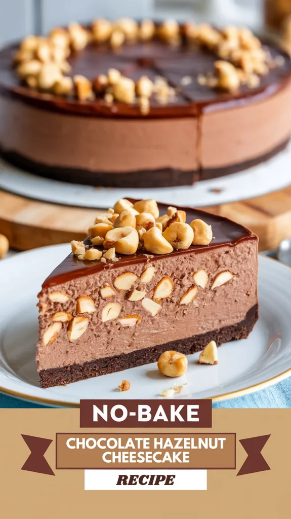 Easy No-Bake Chocolate Hazelnut Cheesecake Recipe 1 No-Bake Chocolate Hazelnut Cheesecake