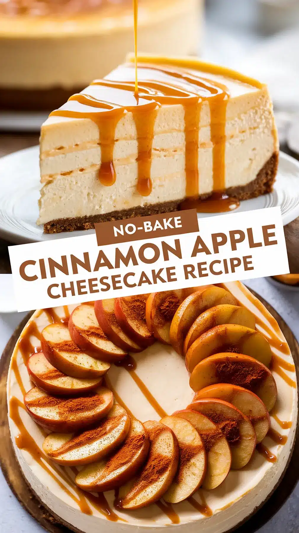 No-Bake Cinnamon Apple Cheesecake