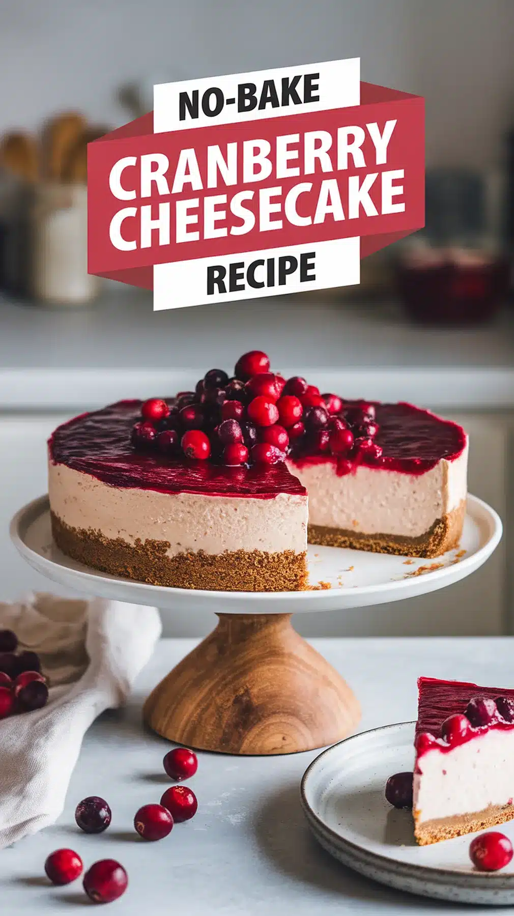 No-Bake Cranberry Cheesecake