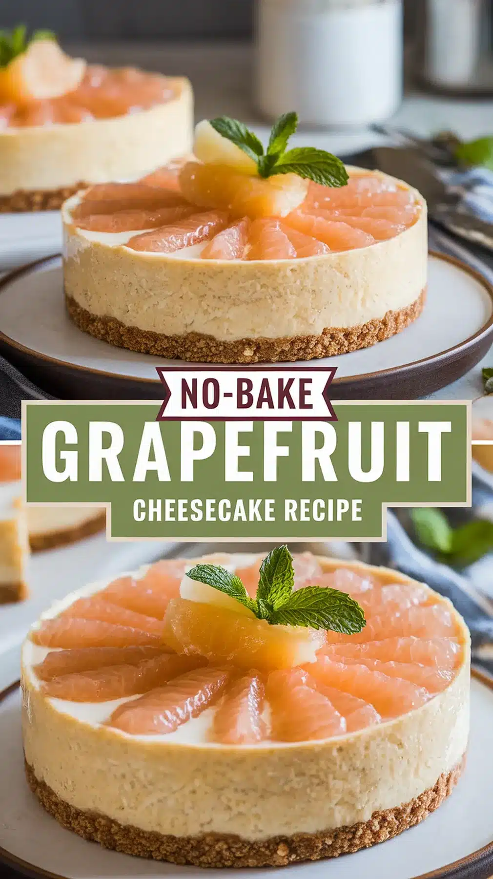 No-Bake Grapefruit Cheesecake