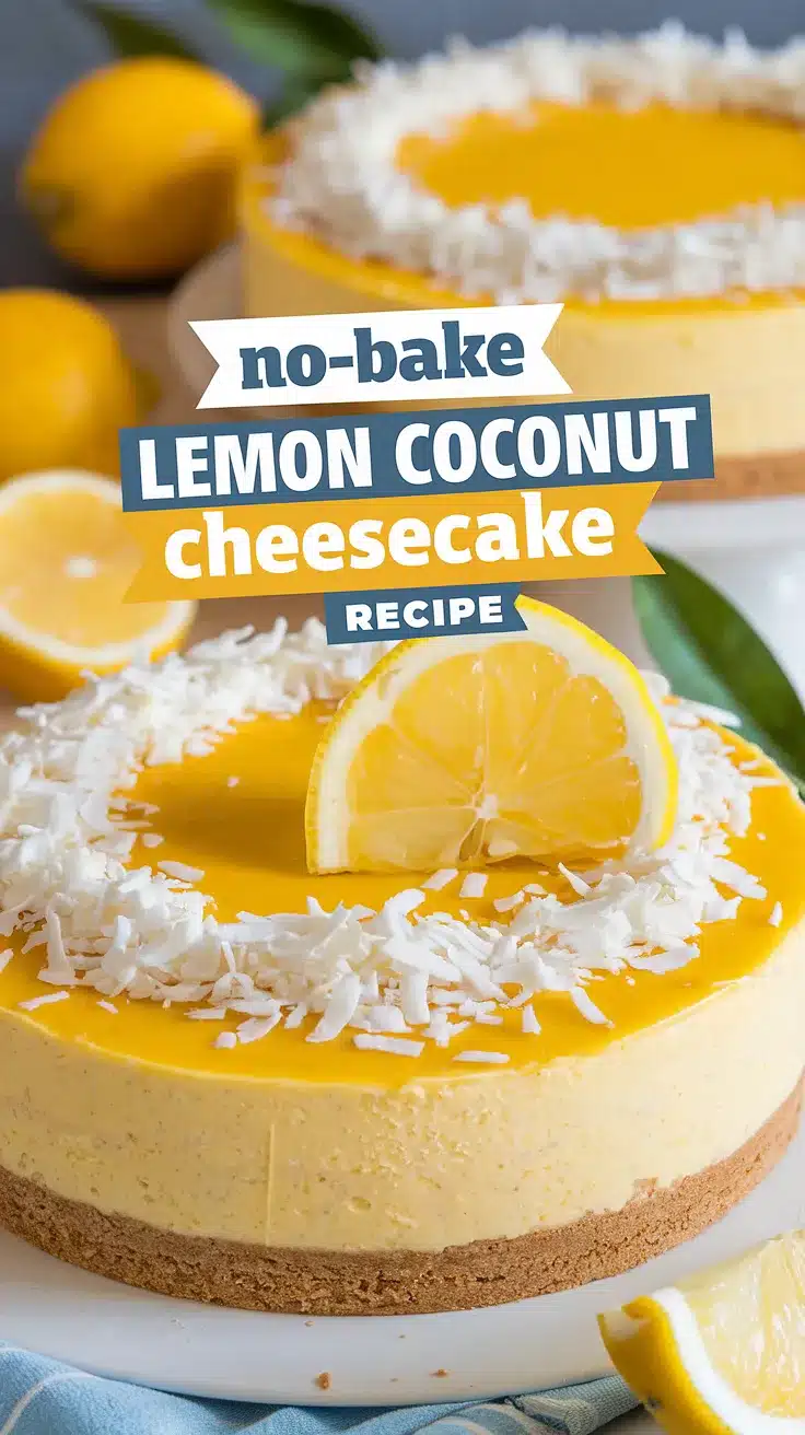 No-Bake Lemon Coconut Cheesecake
