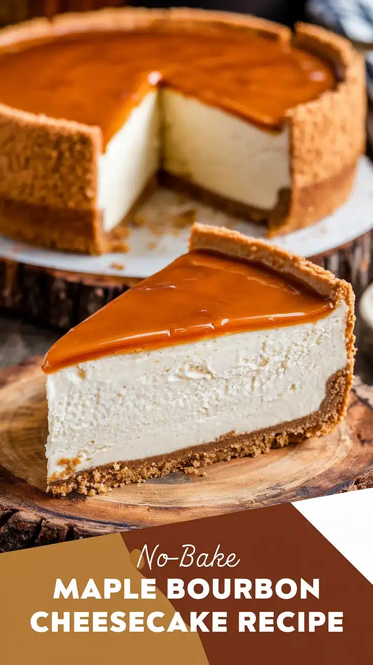 Creamy No-Bake Maple Bourbon Cheesecake 1 No-Bake Maple Bourbon Cheesecake