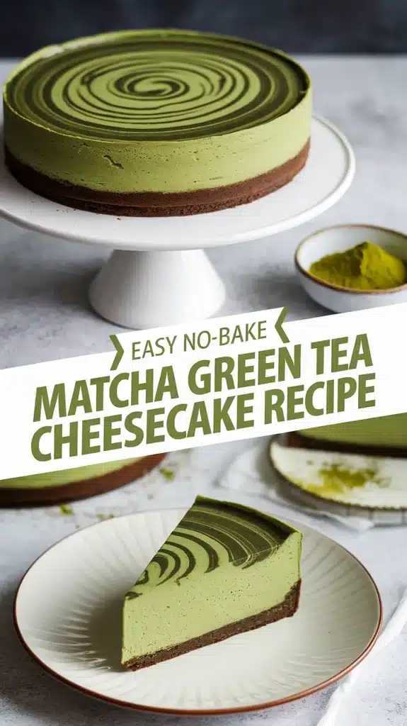 No-Bake Matcha Green Tea Cheesecake