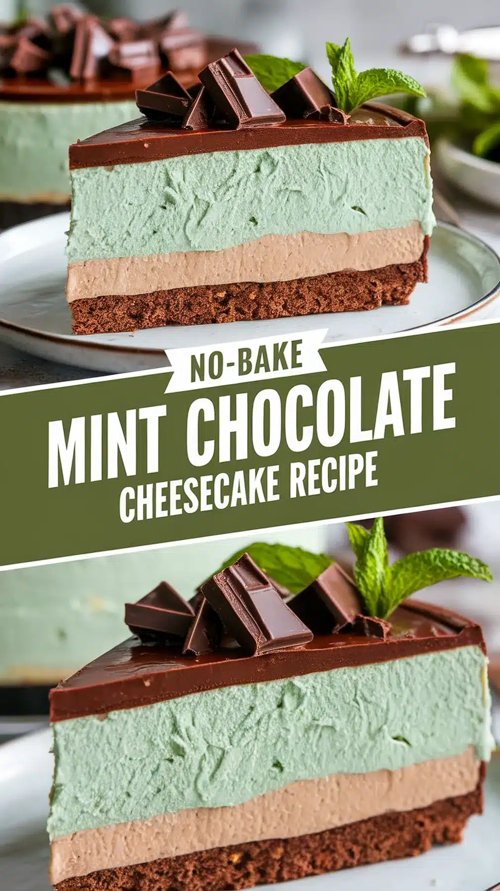My Favorite No-Bake Mint Chocolate Cheesecake Recipe 1 No-Bake Mint Chocolate Cheesecake