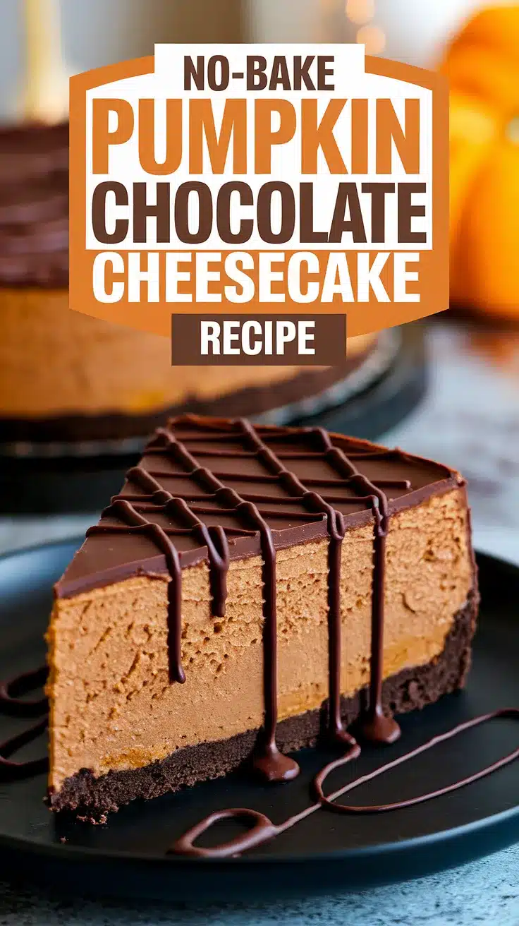 No-Bake Pumpkin Chocolate Cheesecake